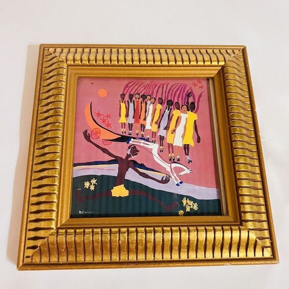 W H Johnson Swing Low Sweet Chariot Gold Gild Framed Art Print African American